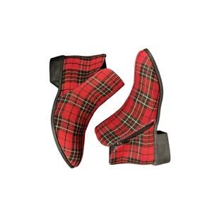 WINTER RED CHRISTMAS winter Pointed Zipper Heel Women Ankle Boots Size 9.5